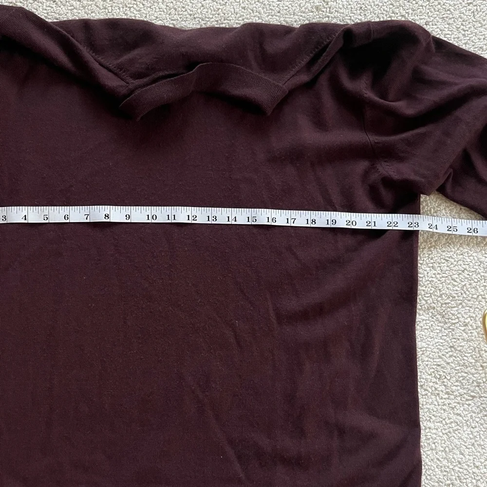 Men's Burgundy Long Sleeve Polo Shirt Wool size XL preppy